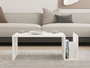 AUCUNE Mesa de centro MEMO Blanca con tapa elevable y almacenamiento